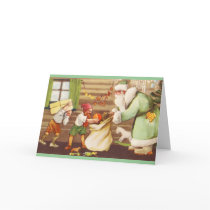 Estonian Santa Claus + Elves Christmas Card