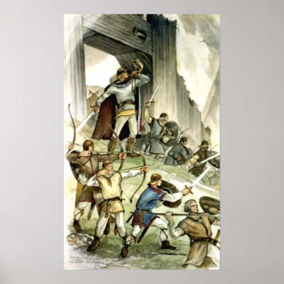 Estonian Viking Battle - Watercolour Poster by Vintage_Estonia
