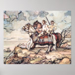 Estonian Vikings on Horseback, Watercolour Print