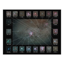 Eta Carina Nebula Wide Field Detailed View Chart Art Photo