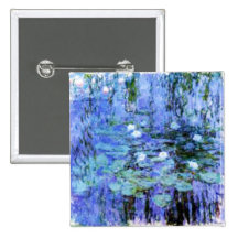 étang giverny de lis par le Monet principal Badge Avec Épingle