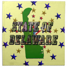État de texte et de carte d'image de Delaware Serviette