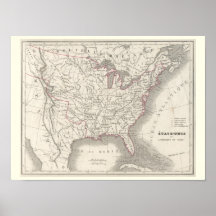 Etats-Unis de l'Amerique du Nord - Historic Map Print