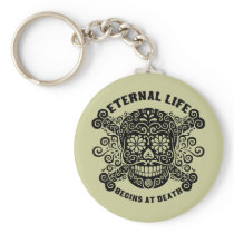 Eternal Life Begins at Death Keychain