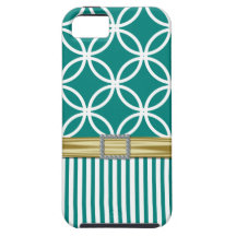 Eternity Circles & Stripes  iPhone 5 Case-peacock