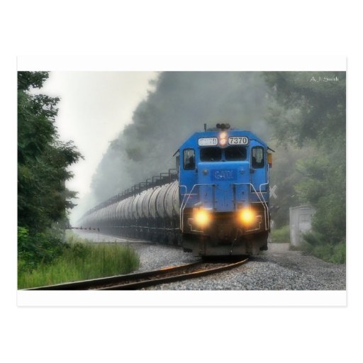 Ethanol Train in the Mist Post Card