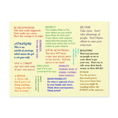 Ethics Crib Sheet for Politicians by myrtieshuman