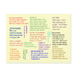 Ethics Crib Sheet for Politicians postcards