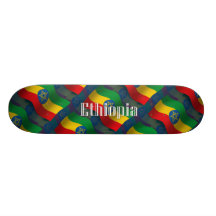 Ethiopia Waving Flag Skate Board