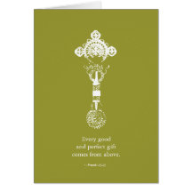 Ethiopian Cross Announcement Greeting Card