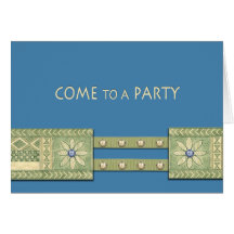 Ethnic Design Come to a Party Greeting Cards