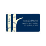 Étiquette de adresse d'arbres de bouleau - marine étiquette d’adresse