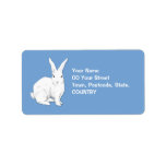 Étiquette de adresse de bleu de lapin étiquette d’adresse