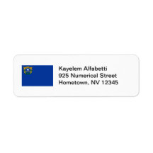 Étiquette de adresse de drapeau du Nevada Étiquette D’adresse Retour