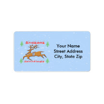 Étiquette de adresse de renne de Noël Étiquette D’adresse