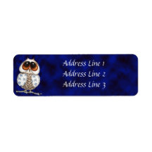 Étiquette de adresse floral de retour de hibou étiquette d’adresse retour