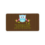 Étiquette de adresse mignon moderne de hibou étiquettes d’adresse