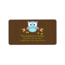 Étiquette de adresse mignon moderne de hibou étiquettes d’adresse