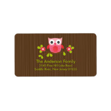 Étiquette de adresse mignon moderne de hibou étiquettes d’adresse