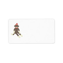 étiquette de adresse rouge de chapeau de singe de  étiquettes d’adresse