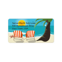 Étiquette de adresse tropical de mariage étiquette d’adresse