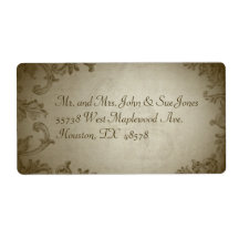 Étiquette de adresse vintage de mariage étiquette d’expédition
