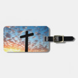 Étiquette de bagage de croix de calvaire