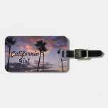 Étiquette de bagage de fille de la Californie