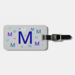 Étiquette de bagage - monogramme répété