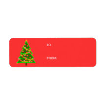Étiquette de cadeau d'arbre de Noël Étiquette D’adresse Retour