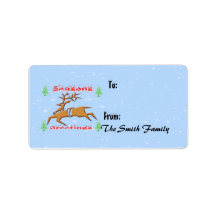 Étiquette de cadeau de renne de Noël Étiquettes D’adresse