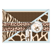 Étiquette de cadeau du garçon TY de safari Modèle De Carte De Visite