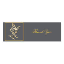 Étiquette de coutume de Merci de papillon d'or Modèle De Carte De Visite