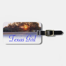 Étiquette de lugggage de fille du Texas