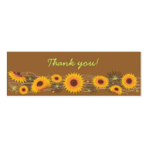 Étiquette de Merci de tournesols simple Modèle De Carte De Visite