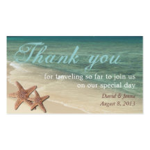 Étiquette de Merci d'océan d'étoiles de mer Cartes De Visite Professionnelles