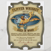 Étiquette de whiskey de Flivver Tract Customisé