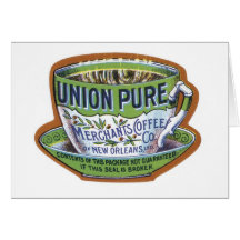 Étiquette du café du négociant pur des syndicats carte