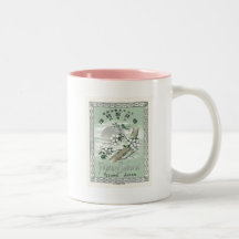 Étiquette en soie japonais vintage de Sakura Tasse À Café