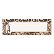Étiquette maigre 2 de cadeau de garçon de safari carte de visite