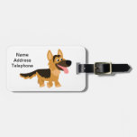 Étiquette mignonne de bagage de chien de berger al étiquettes à bagages