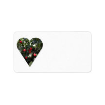 Étiquette postale d'Avery de coeur de houx Étiquettes D’adresse