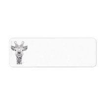 Étiquette postale de girafe étiquette d’adresse retour