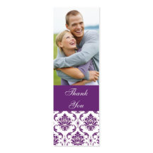 Étiquette pourpre de faveur de Merci de mariage de Carte De Visite