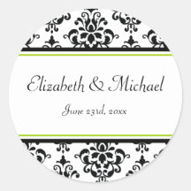 Étiquette rond de faveur de mariage de chaux et de autocollant rond