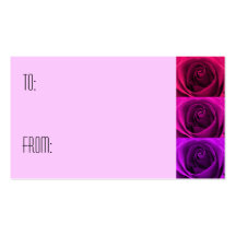 Étiquette rose de cadeau de triple carte de visite