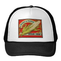 Étiquette végétal vintage ; Maïs de sucre d'Olney  Casquettes
