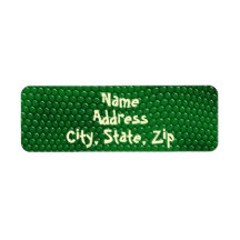 Étiquette vert clair d'échelles de peau de lézard étiquette d’adresse retour