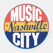 Étiquette vintage de Nashville Adhésifs Ronds