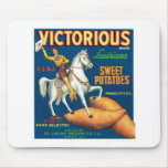 Étiquette vintage de produit alimentaire de patate tapis de souris